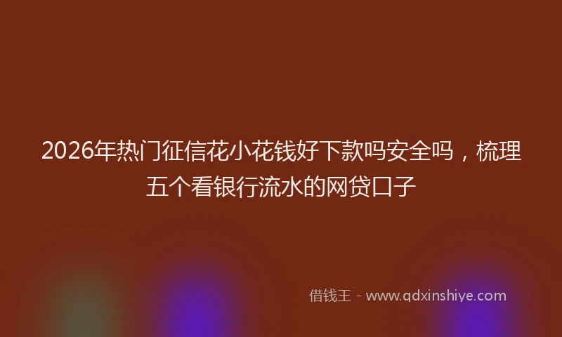 2026年热门征信花小花钱好下款吗安全吗，梳理五个看银行流水的网贷口子