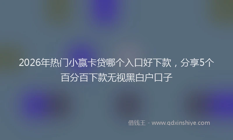 2026年热门小赢卡贷哪个入口好下款，分享5个百分百下款无视黑白户口子
