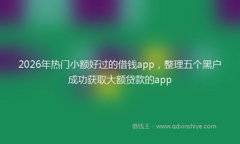 2026年热门小额好过的借钱app，整理五个黑户成功获取大额贷款的app