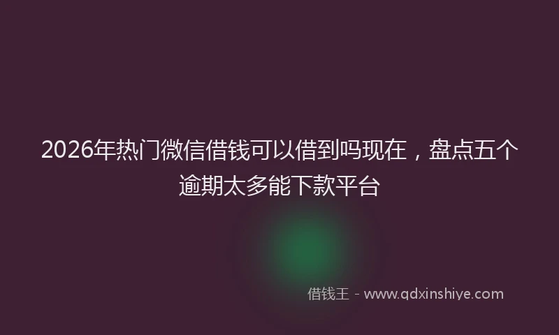 2026年热门微信借钱可以借到吗现在，盘点五个逾期太多能下款平台