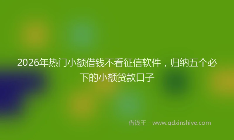 2026年热门小额借钱不看征信软件，归纳五个必下的小额贷款口子