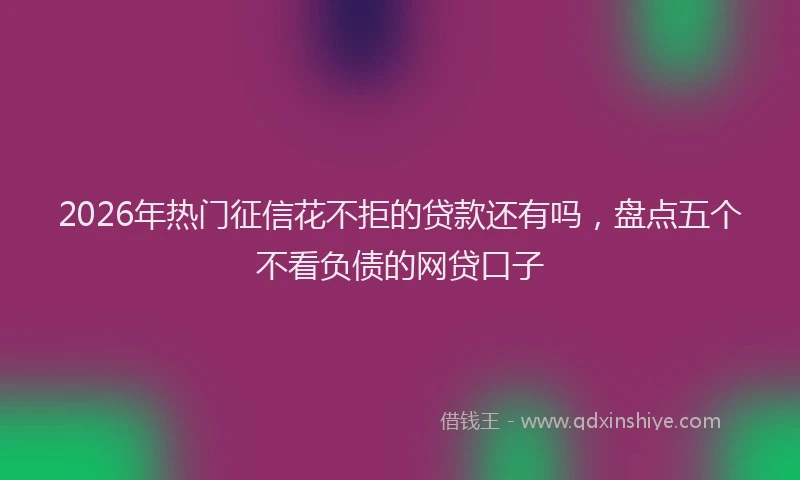 2026年热门征信花不拒的贷款还有吗，盘点五个不看负债的网贷口子