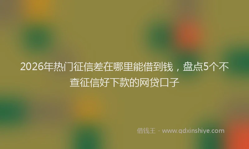 2026年热门征信差在哪里能借到钱，盘点5个不查征信好下款的网贷口子