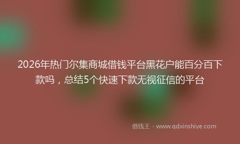 2026年热门尔集商城借钱平台黑花户能百分百下款吗，总结5个快速下款无视征信的平台