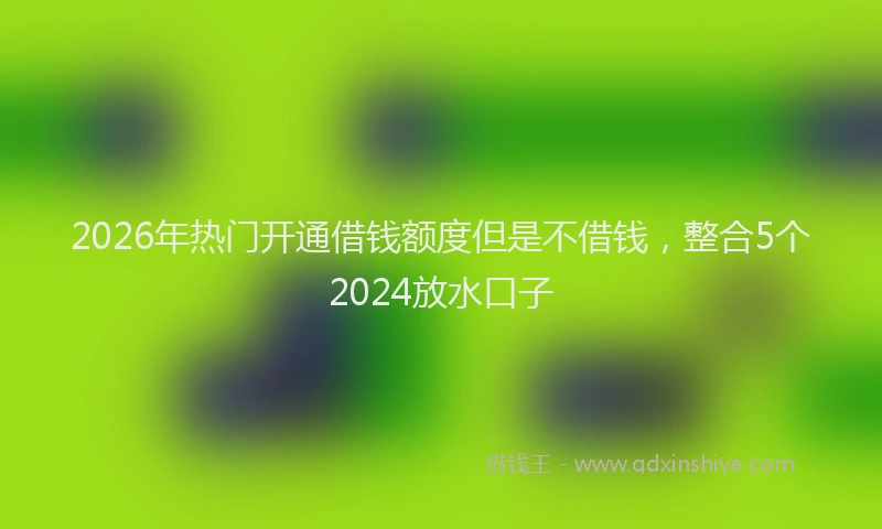 2026年热门开通借钱额度但是不借钱，整合5个2024放水口子