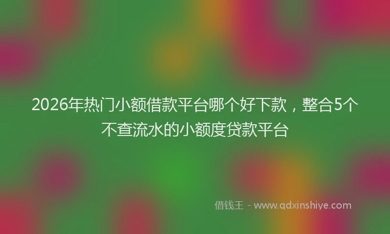 2026年热门小额借款平台哪个好下款，整合5个不查流水的小额度贷款平台