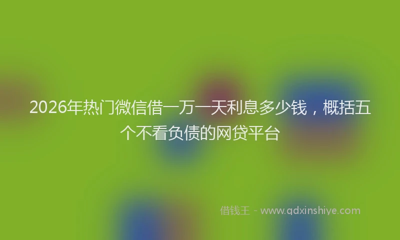 2026年热门微信借一万一天利息多少钱，概括五个不看负债的网贷平台