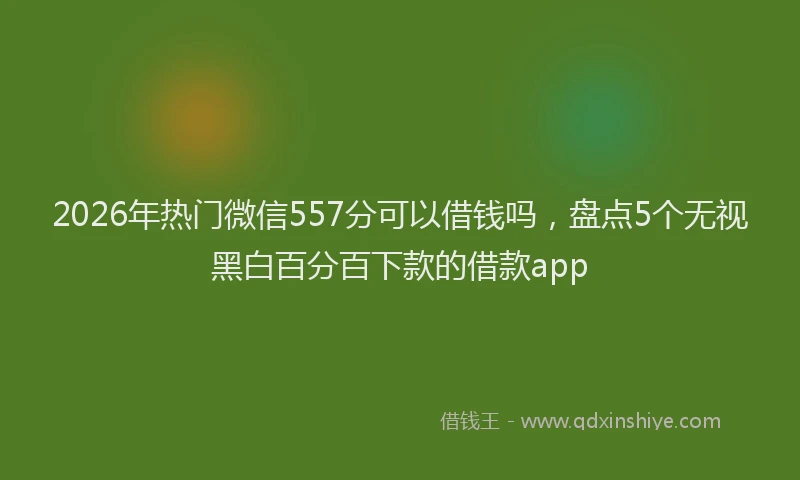 2026年热门微信557分可以借钱吗，盘点5个无视黑白百分百下款的借款app