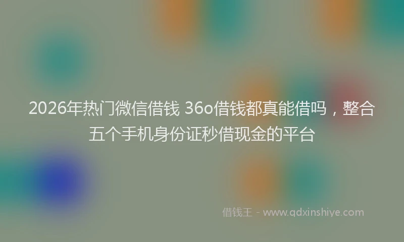 2026年热门微信借钱 36o借钱都真能借吗，整合五个手机身份证秒借现金的平台