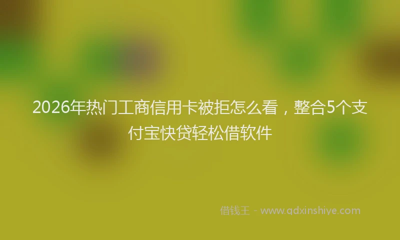 2026年热门工商信用卡被拒怎么看，整合5个支付宝快贷轻松借软件