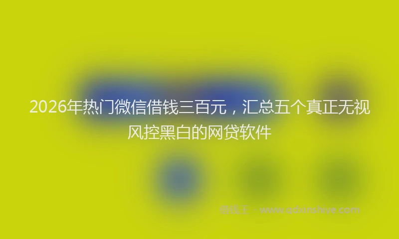2026年热门微信借钱三百元，汇总五个真正无视风控黑白的网贷软件