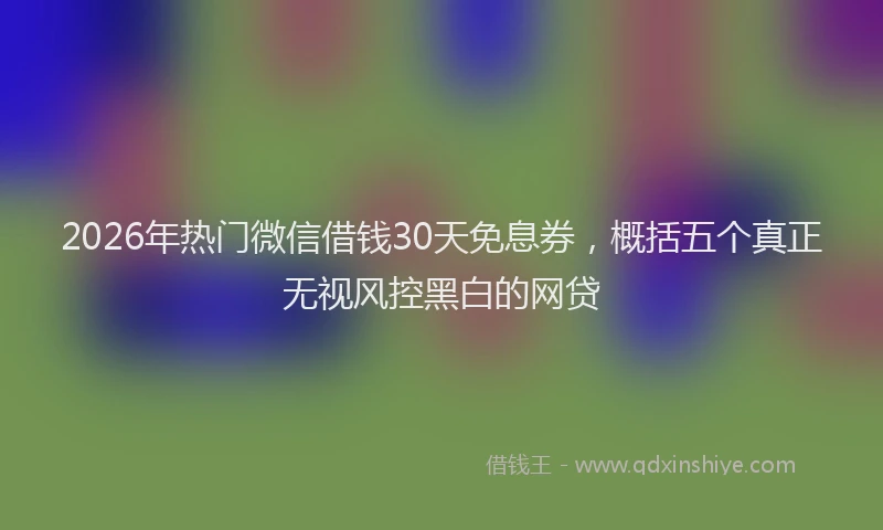 2026年热门微信借钱30天免息券，概括五个真正无视风控黑白的网贷