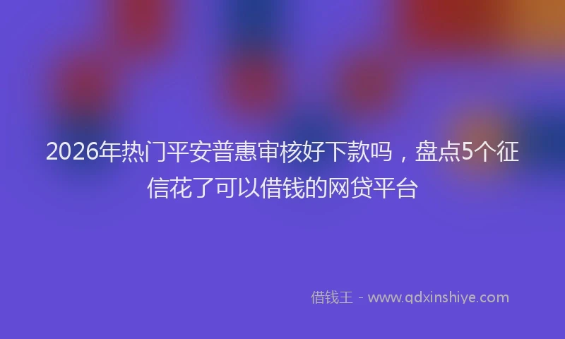 2026年热门平安普惠审核好下款吗，盘点5个征信花了可以借钱的网贷平台