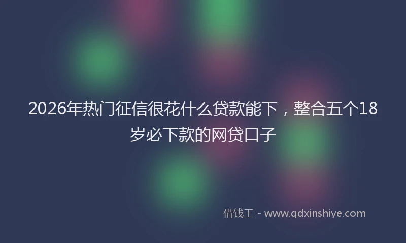 2026年热门征信很花什么贷款能下,整合五个18岁必下款的网贷口子