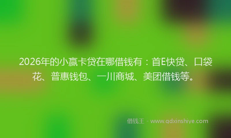 2026年的小赢卡贷在哪借钱有:首E快贷、口袋花、普惠钱包、一川商城、美团借钱等。