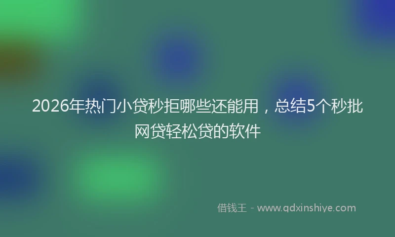 2026年热门小贷秒拒哪些还能用，总结5个秒批网贷轻松贷的软件