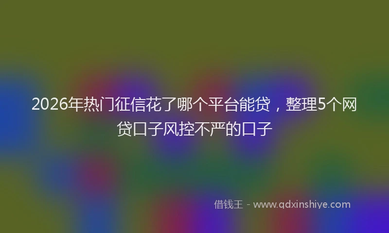 2026年热门征信花了哪个平台能贷，整理5个网贷口子风控不严的口子