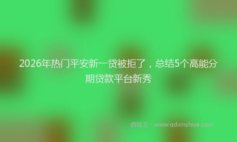 2026年热门平安新一贷被拒了，总结5个高能分期贷款平台新秀