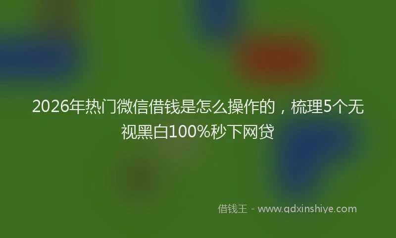 2026年热门微信借钱是怎么操作的，梳理5个无视黑白100%秒下网贷