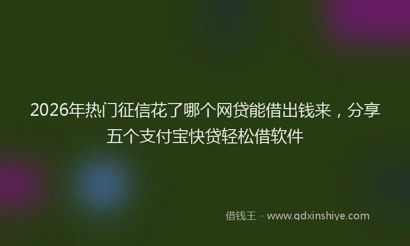 2026年热门征信花了哪个网贷能借出钱来，分享五个支付宝快贷轻松借软件