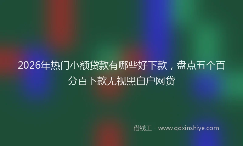 2026年热门小额贷款有哪些好下款，盘点五个百分百下款无视黑白户网贷