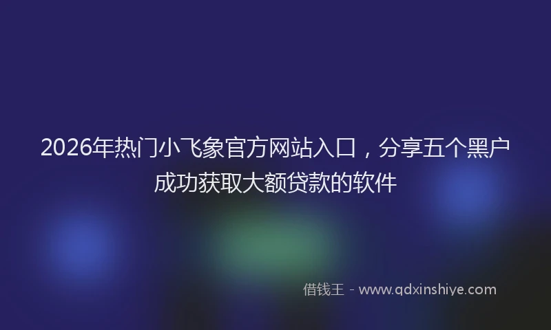 2026年热门小飞象官方网站入口，分享五个黑户成功获取大额贷款的软件