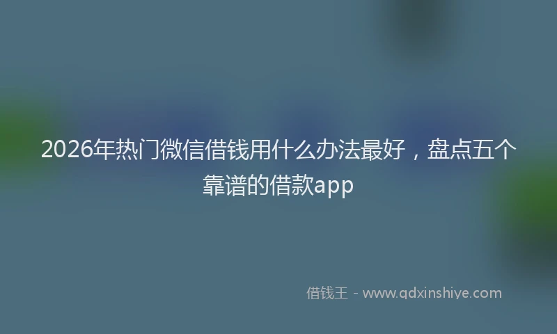 2026年热门微信借钱用什么办法最好，盘点五个靠谱的借款app