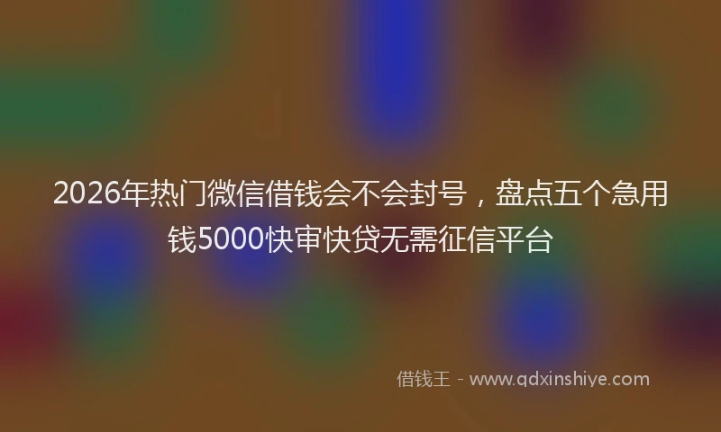 2026年热门微信借钱会不会封号，盘点五个急用钱5000快审快贷无需征信平台