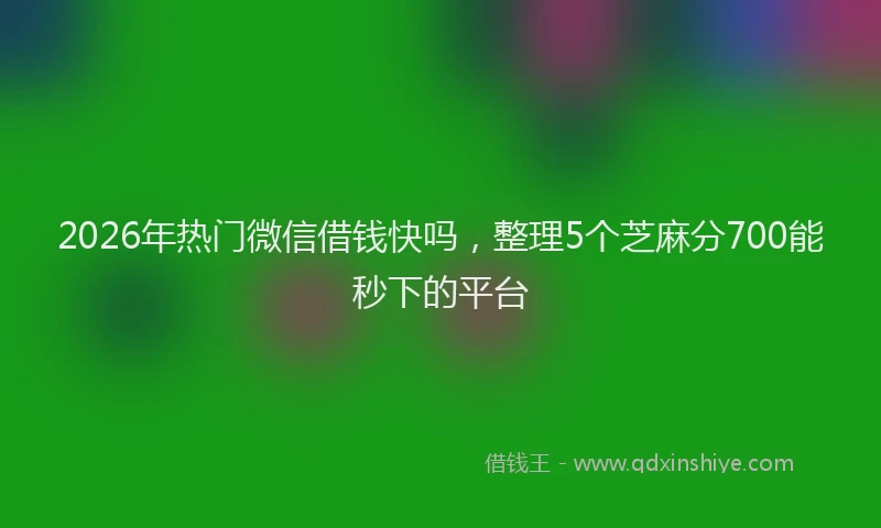 2026年热门微信借钱快吗，整理5个芝麻分700能秒下的平台