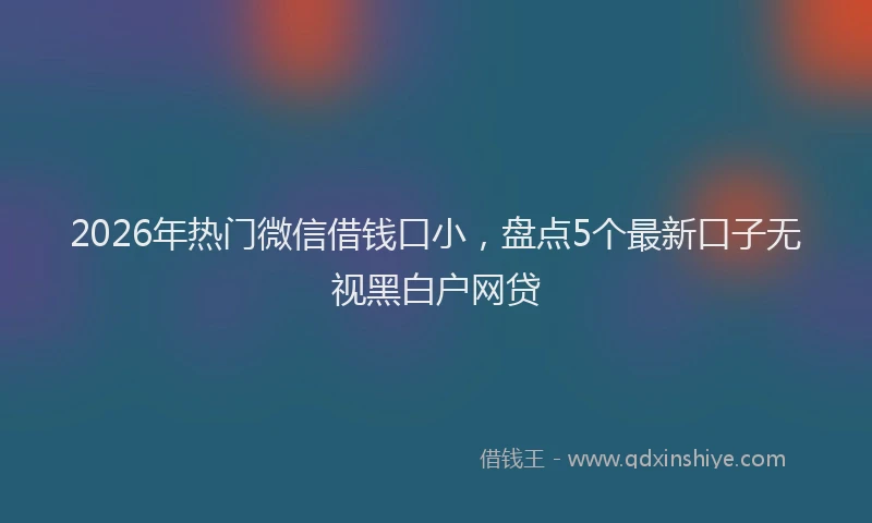 2026年热门微信借钱口小，盘点5个最新口子无视黑白户网贷