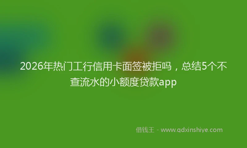 2026年热门工行信用卡面签被拒吗，总结5个不查流水的小额度贷款app