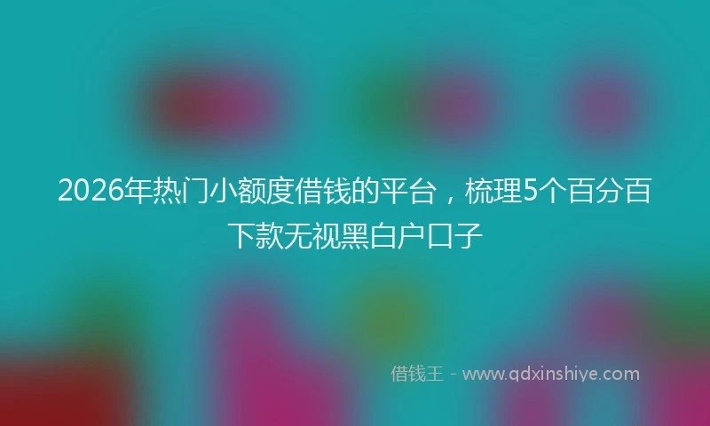 2026年热门小额度借钱的平台，梳理5个百分百下款无视黑白户口子
