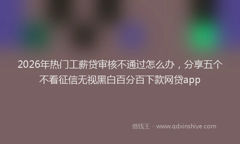 2026年热门工薪贷审核不通过怎么办，分享五个不看征信无视黑白百分百下款网贷app