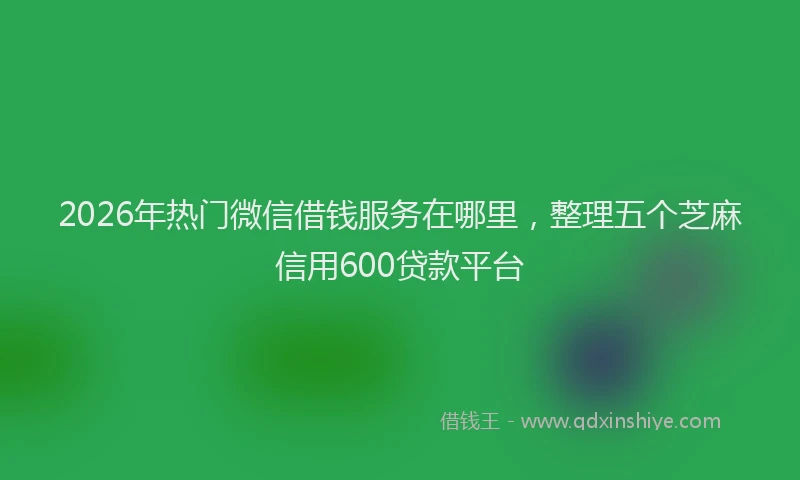 2026年热门微信借钱服务在哪里,整理五个芝麻信用600贷款平台