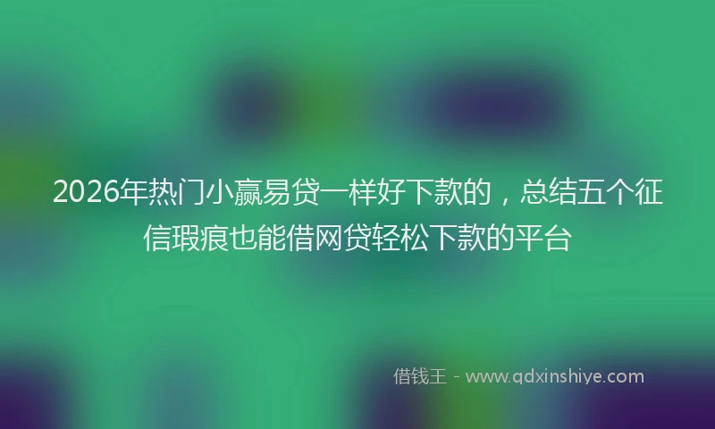 2026年热门小赢易贷一样好下款的，总结五个征信瑕疵也能借网贷轻松下款的平台