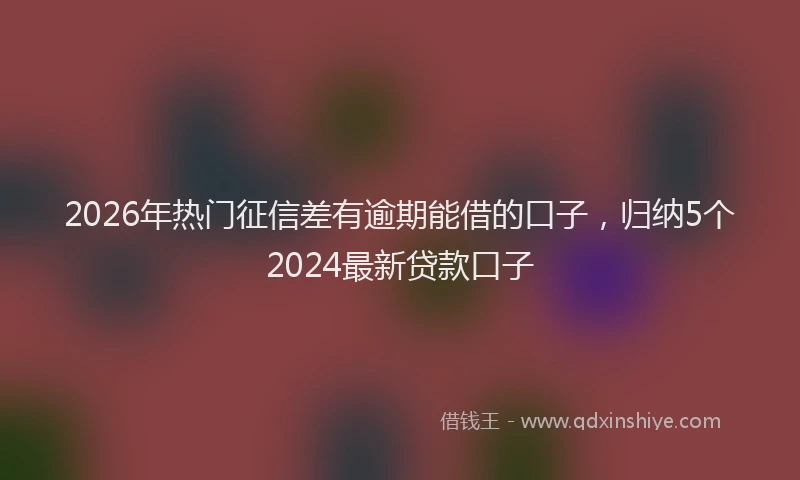 2026年热门征信差有逾期能借的口子，归纳5个2024最新贷款口子