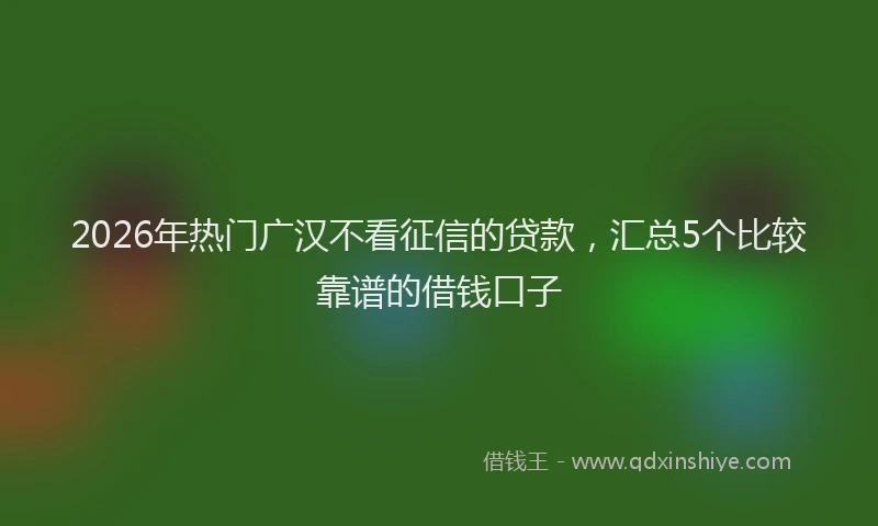 2026年热门广汉不看征信的贷款，汇总5个比较靠谱的借钱口子