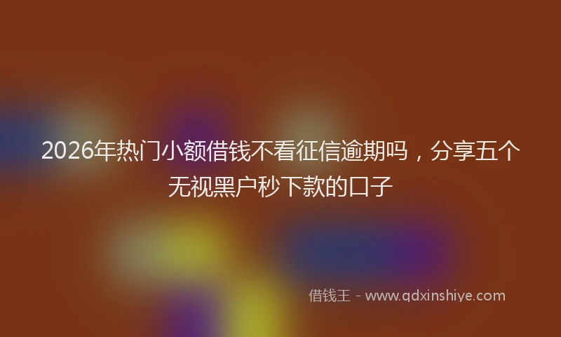 2026年热门小额借钱不看征信逾期吗，分享五个无视黑户秒下款的口子