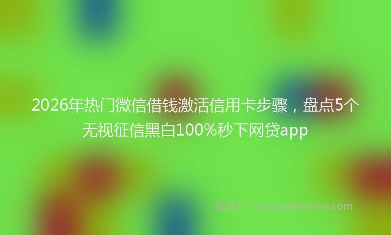 2026年热门微信借钱激活信用卡步骤，盘点5个无视征信黑白100%秒下网贷app