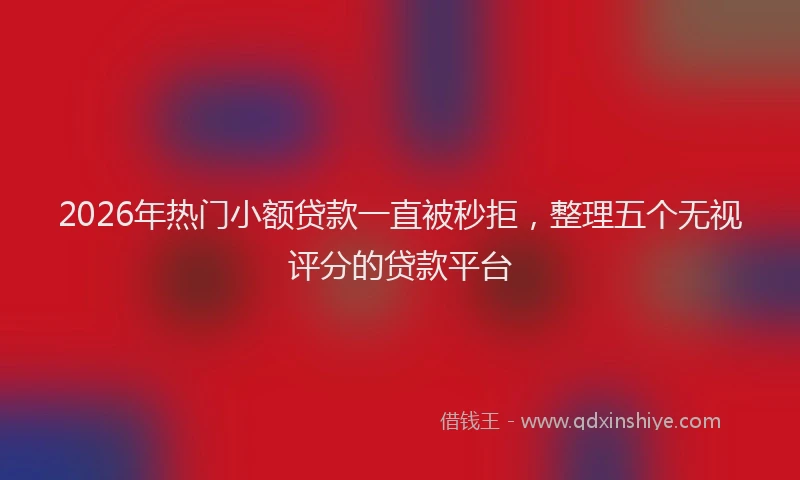 2026年热门小额贷款一直被秒拒，整理五个无视评分的贷款平台