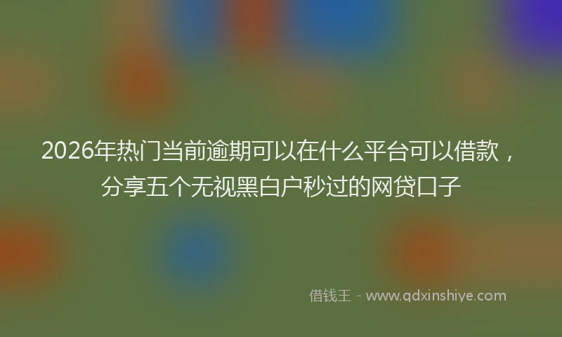 2026年热门当前逾期可以在什么平台可以借款，分享五个无视黑白户秒过的网贷口子