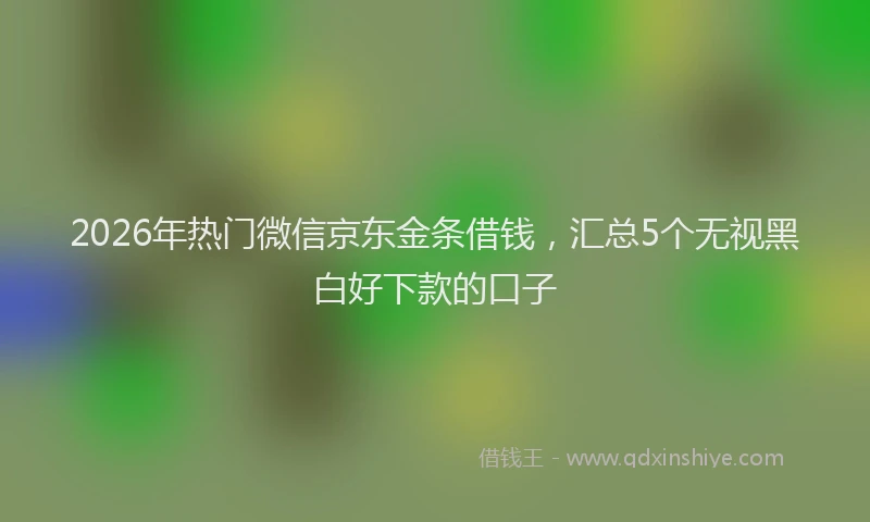 2026年热门微信京东金条借钱，汇总5个无视黑白好下款的口子