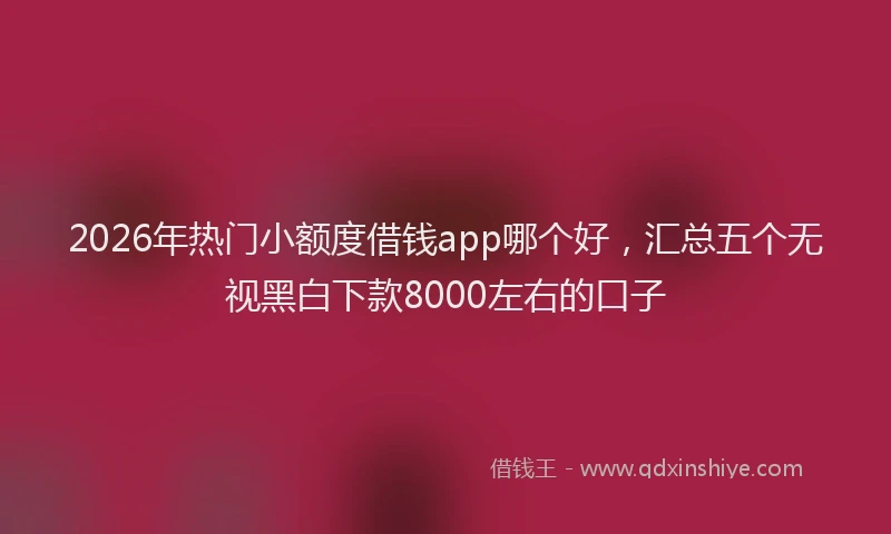 2026年热门小额度借钱app哪个好，汇总五个无视黑白下款8000左右的口子