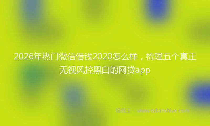 2026年热门微信借钱2020怎么样，梳理五个真正无视风控黑白的网贷app