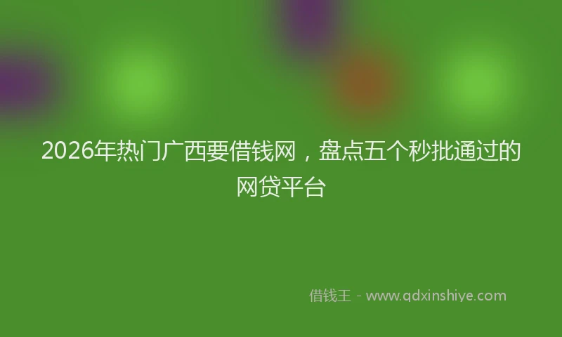 2026年热门广西要借钱网，盘点五个秒批通过的网贷平台