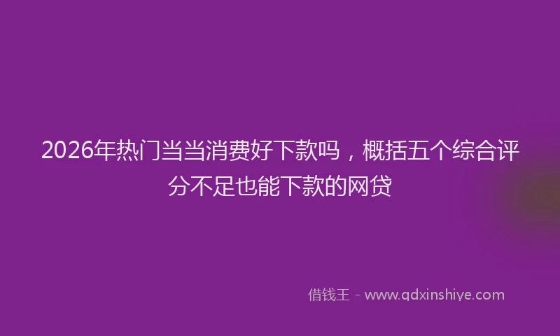 2026年热门当当消费好下款吗，概括五个综合评分不足也能下款的网贷