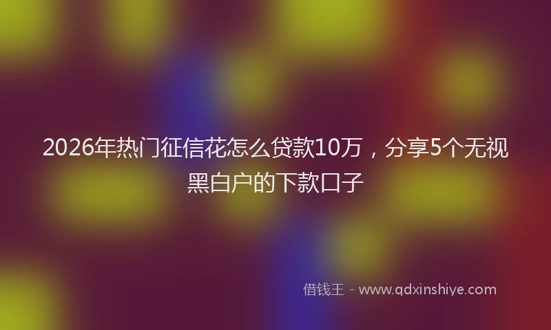 2026年热门征信花怎么贷款10万，分享5个无视黑白户的下款口子