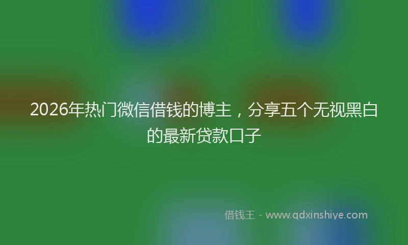 2026年热门微信借钱的博主，分享五个无视黑白的最新贷款口子