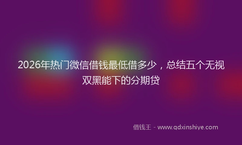 2026年热门微信借钱最低借多少，总结五个无视双黑能下的分期贷