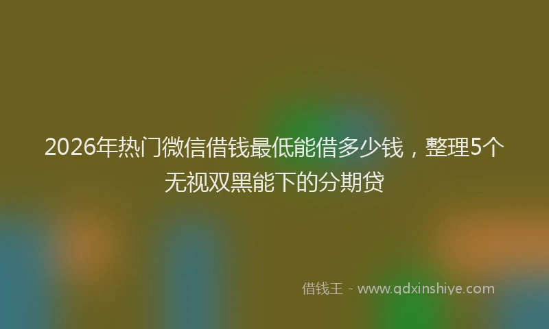 2026年热门微信借钱最低能借多少钱，整理5个无视双黑能下的分期贷